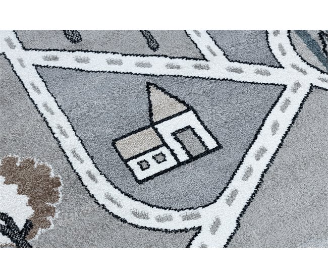 Alfombra FUN Strade para niños calle pueblo 280x370 Gris
