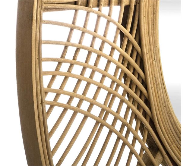 Espejo De Bambú Ina Con Estilo Único 70x70 Beige