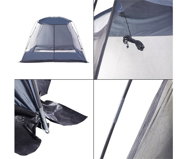 Carpa de jardín Beekdaelen poliéster [pro.tec] 305x305 Gris