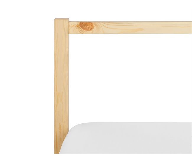 Beliani Cama con somier Madera de pino VANNES 167x209 Blanco