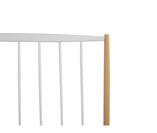 Beliani Cama con somier Metal MAURS 147x209 Blanco