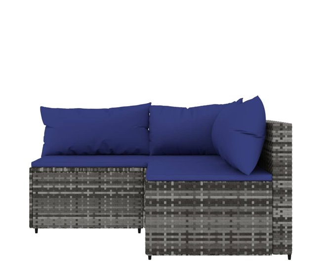 Juego De Muebles De Jardín Gris Azul