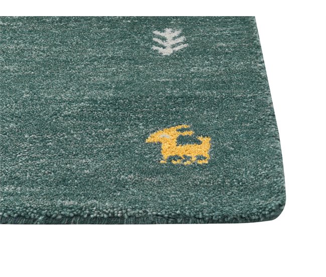 Beliani Alfombra de pelo corto CALTI 200x300 Verde Oscuro