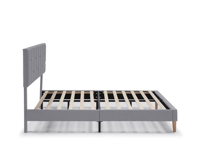 Estructura de Cama tapizada Sorni 150x190 Gris Claro
