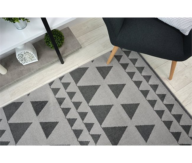 Alfombra SENSE MICRO 81243 Triángulos 160x230 Antracita