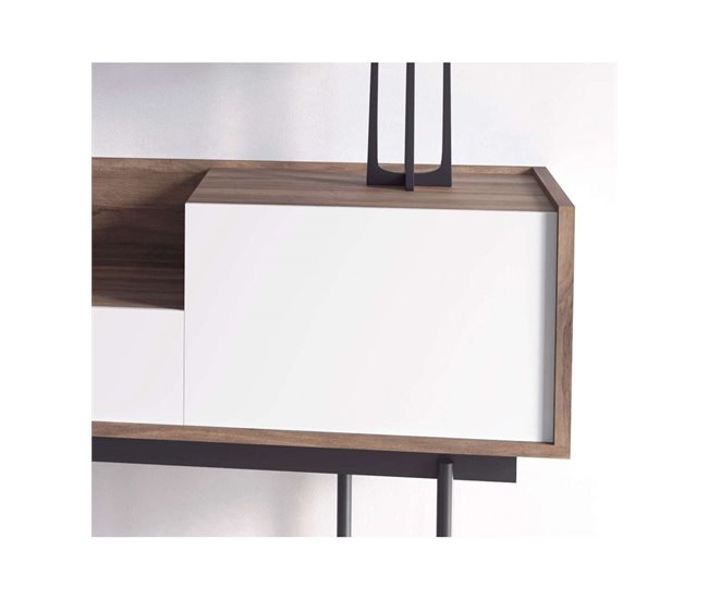 Recibidor modelo 671 en madera y patas metálicas 98 Blanco
