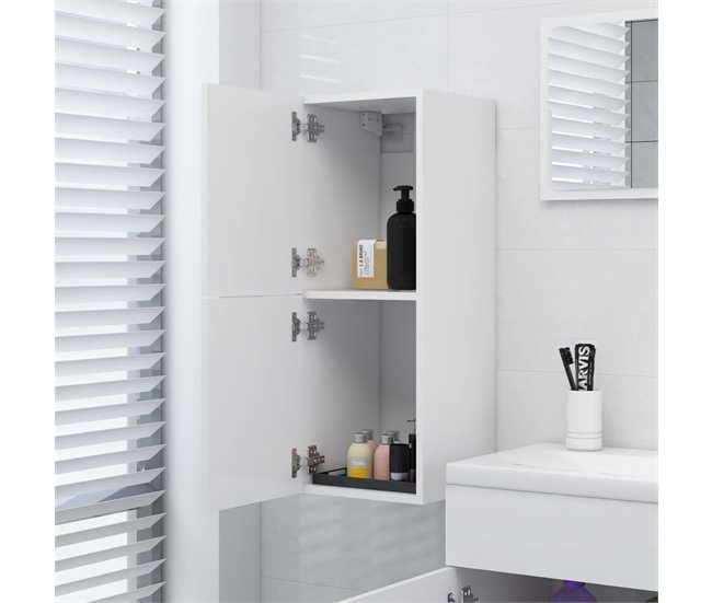 Armario de baño madera contrachapada 30 Blanco