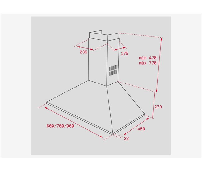 Campana decorativa de pared piramidal TEKA DBB Inox