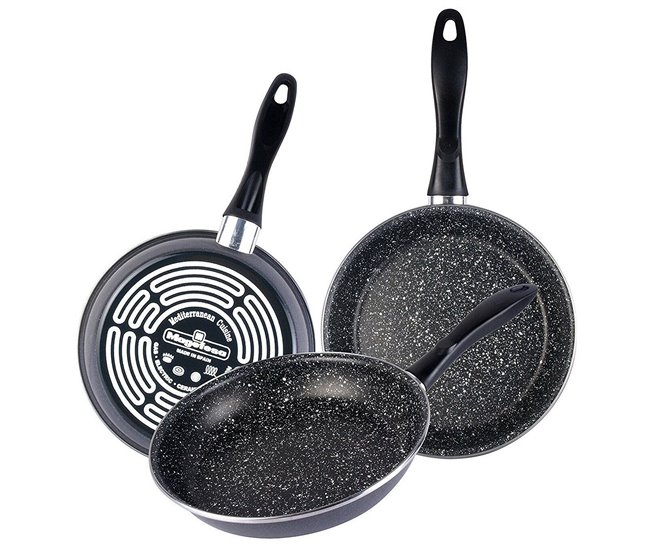 Bateria de cocina 8 piezas con juego de sartenes Multicolor