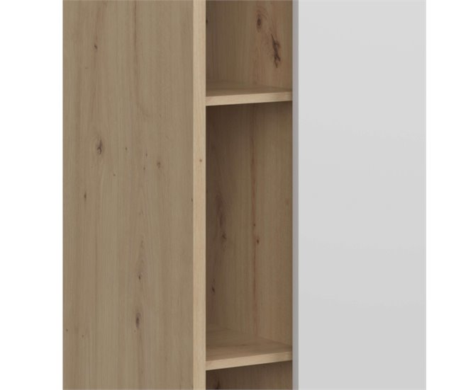 Aparador Donna 1 Puerta 4 Estantes Estilo Nórdico Blanco/ Madera
