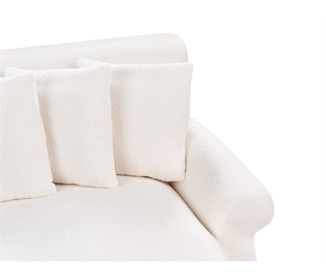 Beliani Sofá de 2 plazas Bouclé EIKE Crema