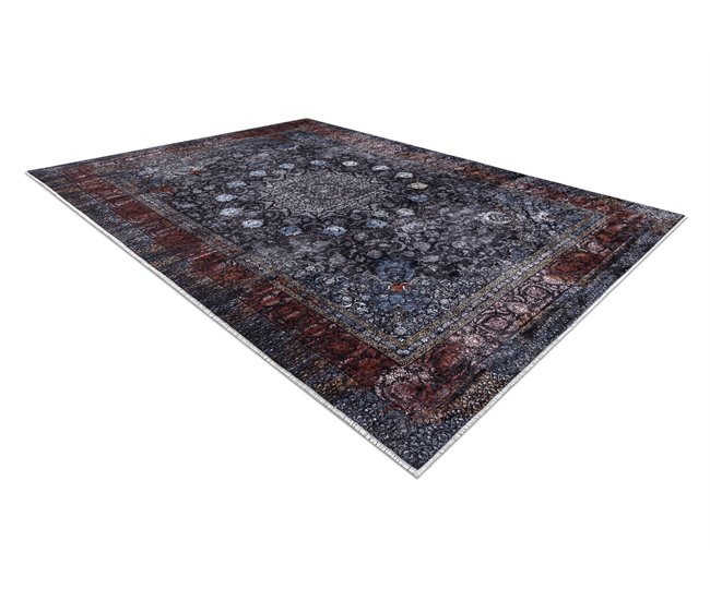 Alfombra lavable MIRO 51600.810 Rosetón marco 120x170 Azul Marino