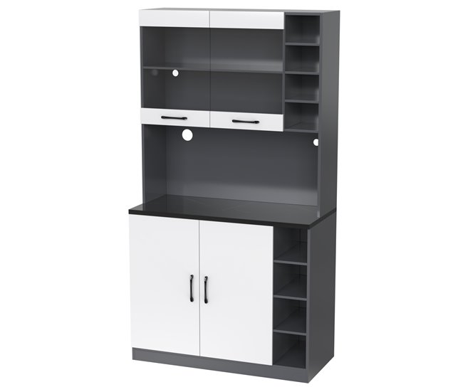 Armarios de Cocina 100 Blanco/ Gris