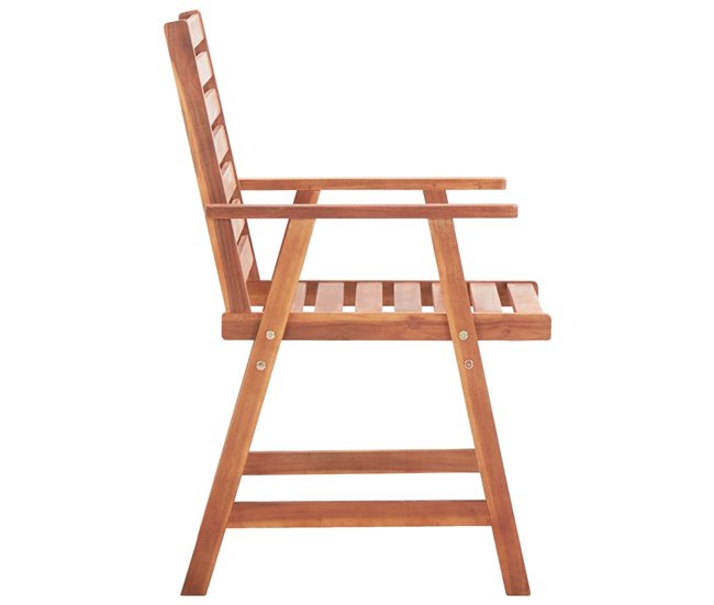 2 Sillas comedor de jardín de madera maciza acacia con cojines Antracita