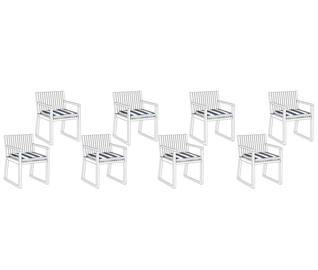 Beliani Cojines de asiento SASSARI Azul Marino