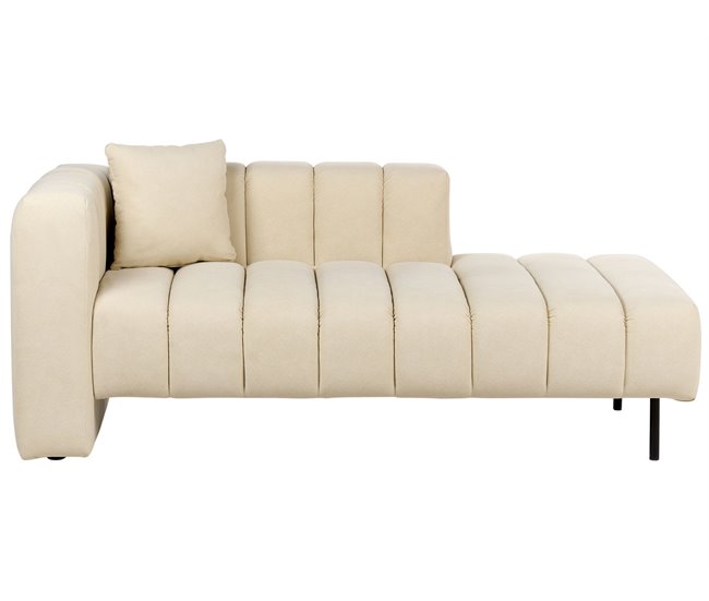 Beliani Chaise longue izquierdo Terciopelo LANNILS Crema