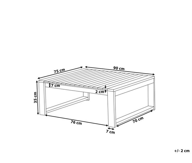 Beliani Mesa de jardín TIMOR Rojo