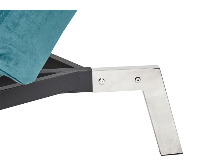 Beliani Chaise longue Terciopelo LOIRET Azul/ Verde