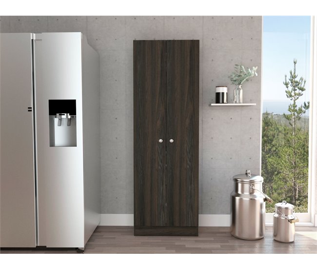 Armario Multifuncional Z 60, con dos puertas y estantes internos Marron