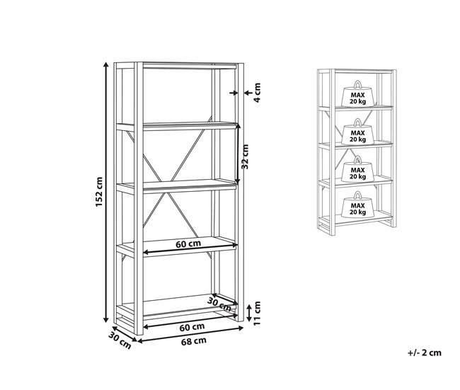 Beliani Estante para libros JENKS Blanco