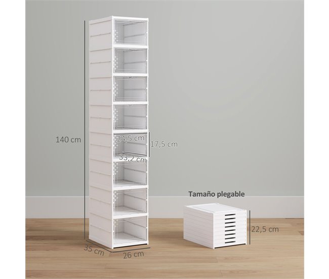 Cajas para Zapatos Plástico HOMCOM, hogar - muebles de recibidor Blanco