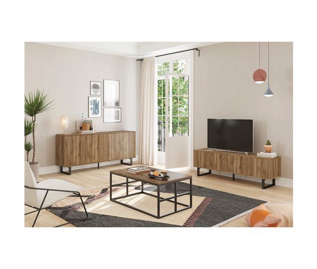 Aparador bajo de 4 puertas LAILA nogal Nogal