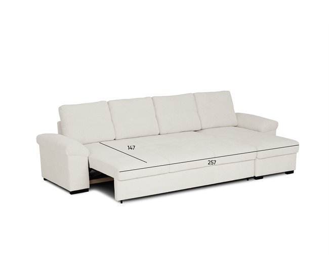 Chaise longue reversible con cama ERIC Beige