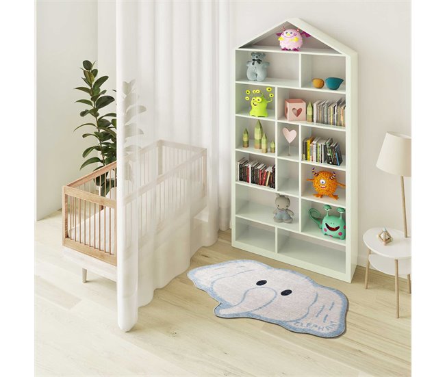 Alfombra infantil forma nube CANDY - ATTICGO 75x120 Blanco
