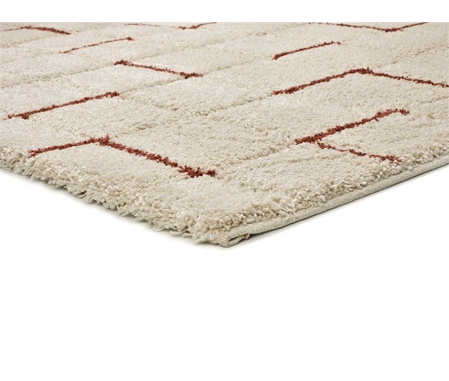 Alfombra shaggy geométrica con relieve BRENDA - ATTICGO 80x150 Cobre