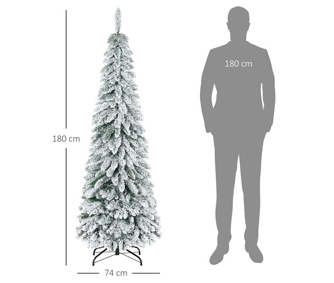 Árbol de Navidad Plástico, Acero HOMCOM, hogar - decoración Verde