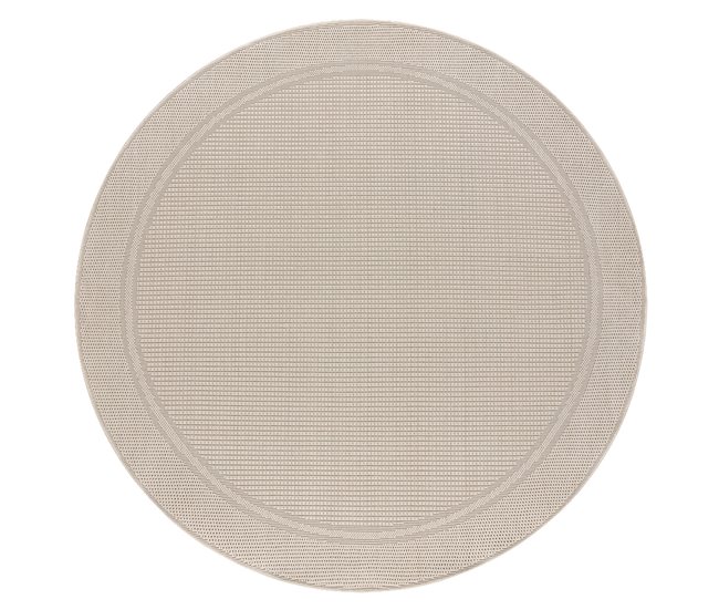 Alfombra MIMO 5979 circulo sisal exterior marco 200x200 Crema