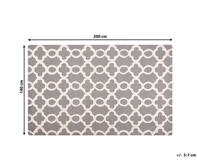 Beliani Alfombra de pelo corto ZILE 140x200 Gris Claro