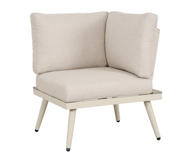 Set de jardín BIARRITZ con sofá y mesa de centro color blanco Blanco/ Madera