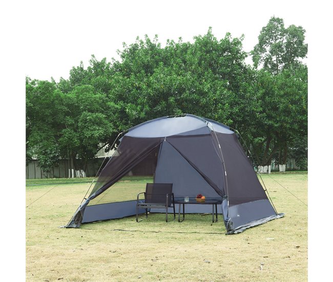 Carpa de jardín Beekdaelen poliéster [pro.tec] 305x305 Gris