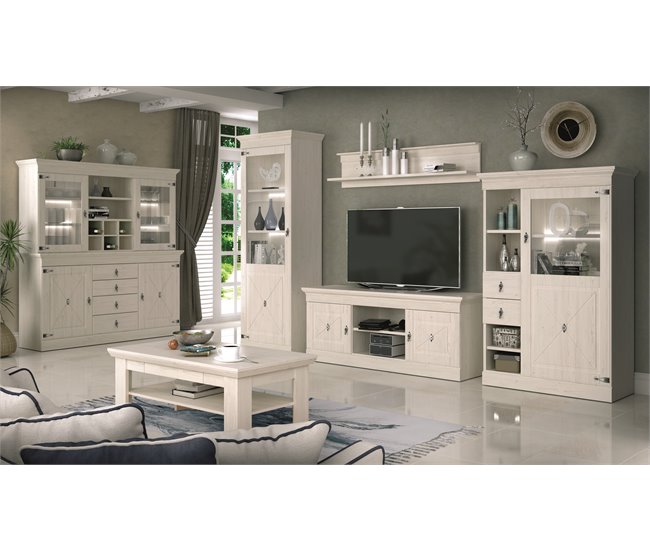 Vitrina 1 puerta de cristal PORTOFINO Blanco