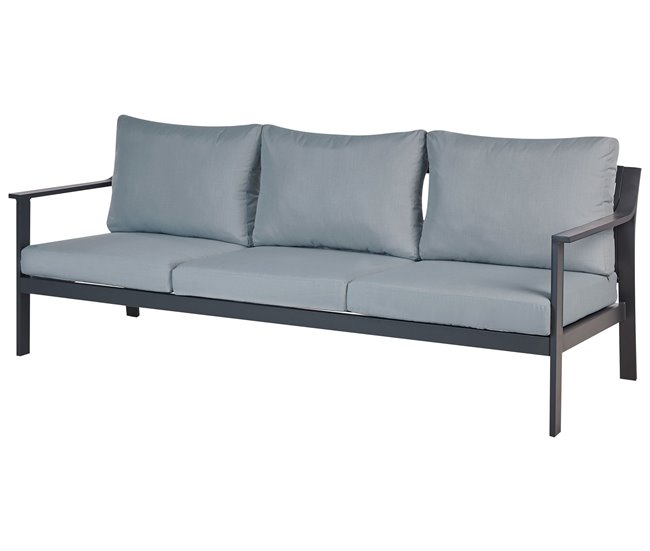 Beliani Sofá de jardín Aluminio KIATO Gris Oscuro