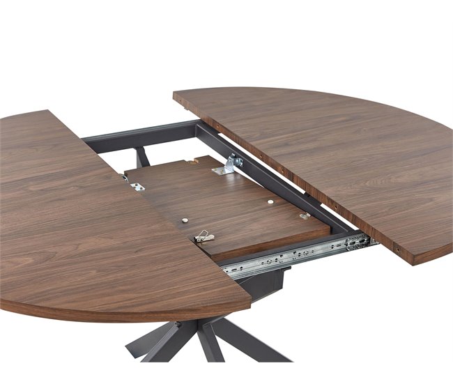Beliani Mesa de comedor extensible FRIONA Madera Oscura