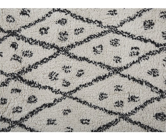 Beliani Alfombra de pelo corto AGADIR 140x200 Blanco/ Beige