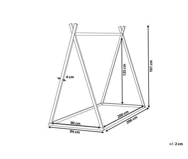 Beliani Estructura de cama Madera de pino SAURAT 94x206 Blanco
