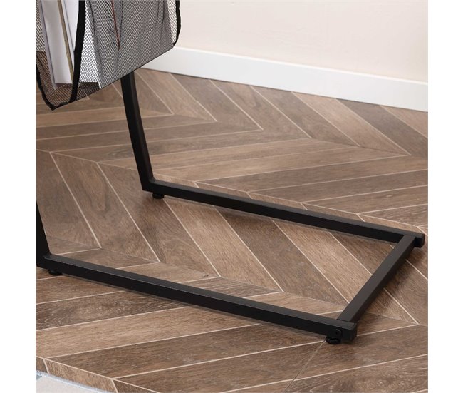 Mesa Auxiliar MDF, Metal y Poliéster HOMCOM 53x35 Marron