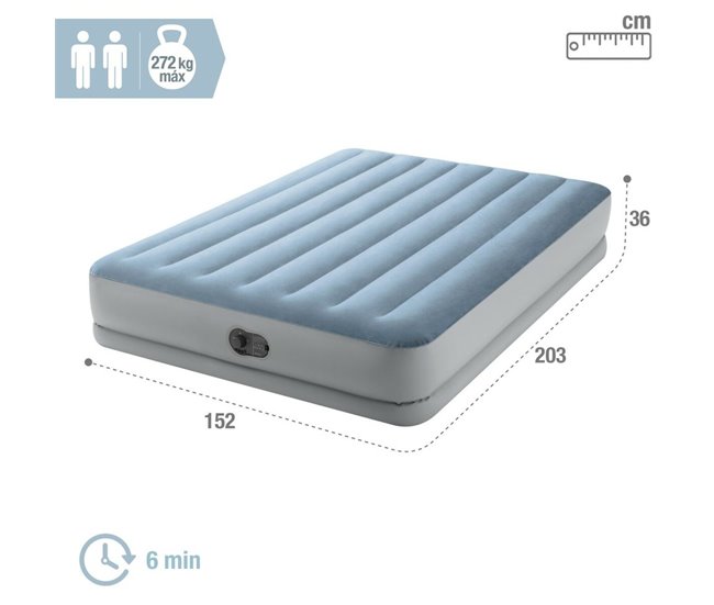 Cama Hinchable Comfort Queen Azul