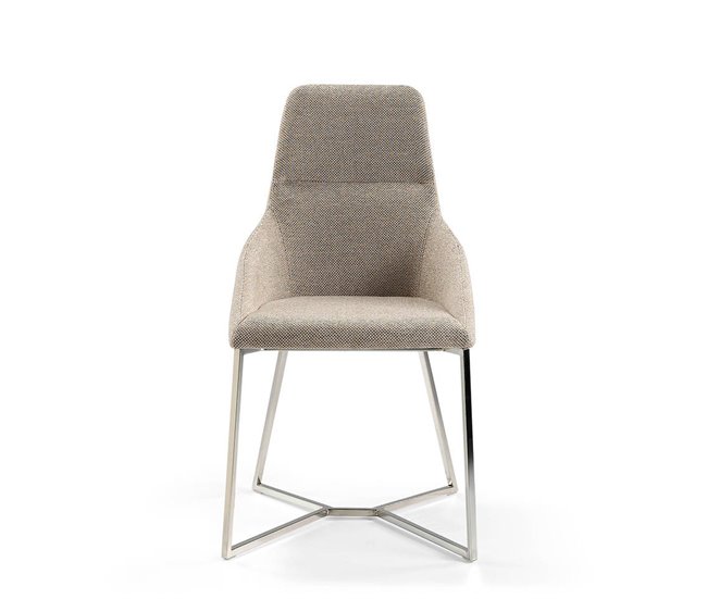 ANGEL CERDA Silla tela gris Aluminio