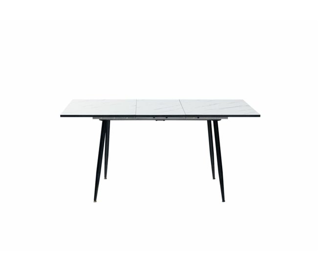 Mesa de comedor rectangular extensible 160x80 Blanco Veta