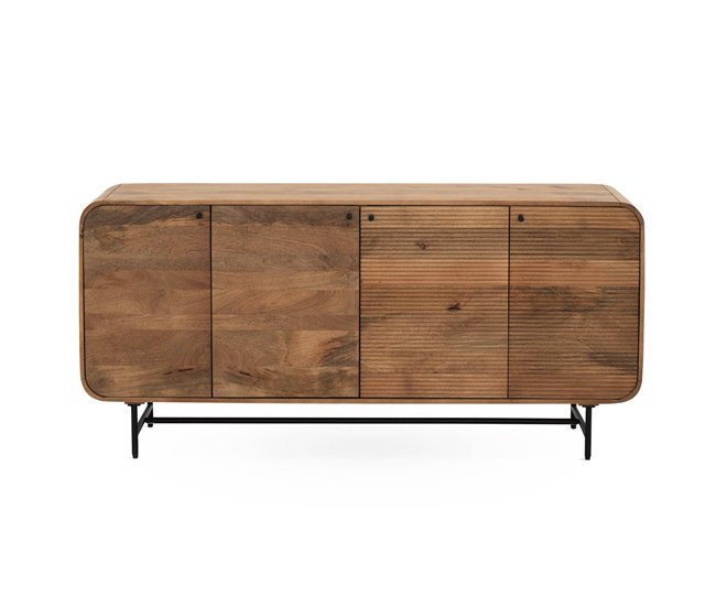 Aparador de madera maciza de mango con 4 puertas Madera