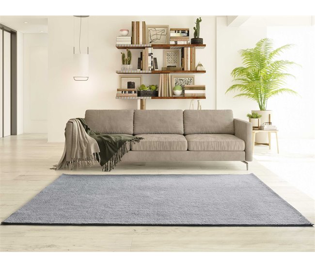 Alfombra lisa lavable CORALINE - ATTICGO 160x220 Plateado