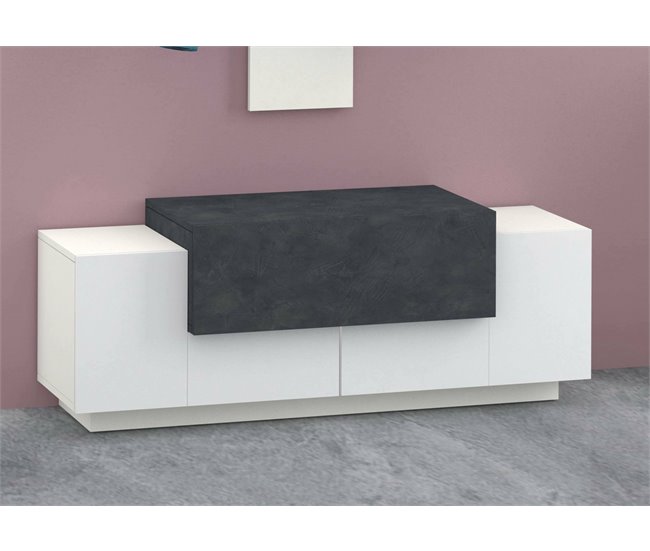 Aparador efecto madera 120 Blanco Brillo