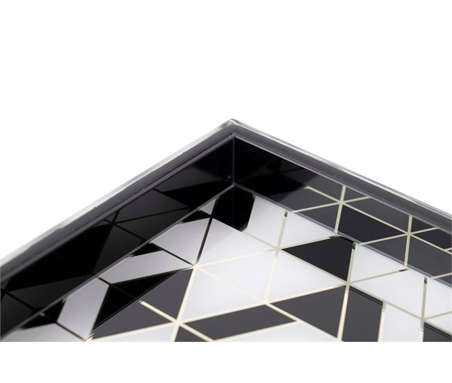 Bandeja Cristal Impresion Foil Blanco