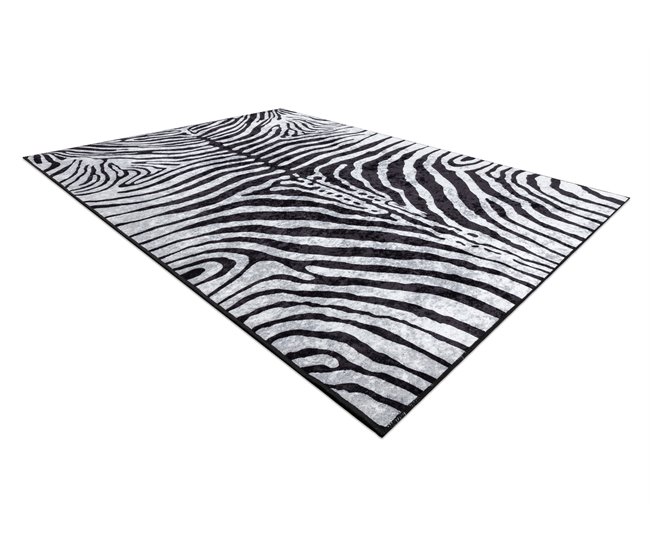 Alfombra lavable MIRO 51331.803 Cebra 80x150 Negro