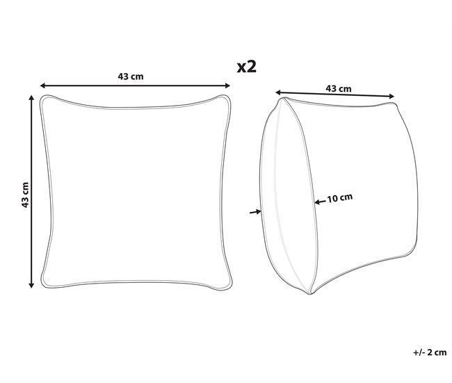 Beliani Cojín decorativo MILLET 43x43 Azul