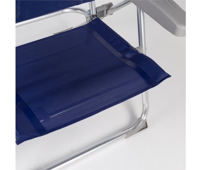 Silla de playa multiposición plegado Slim c/mesa y cojín Aktive Azul Marino